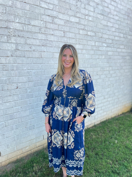 Lilou Zip-Up Midi Dress