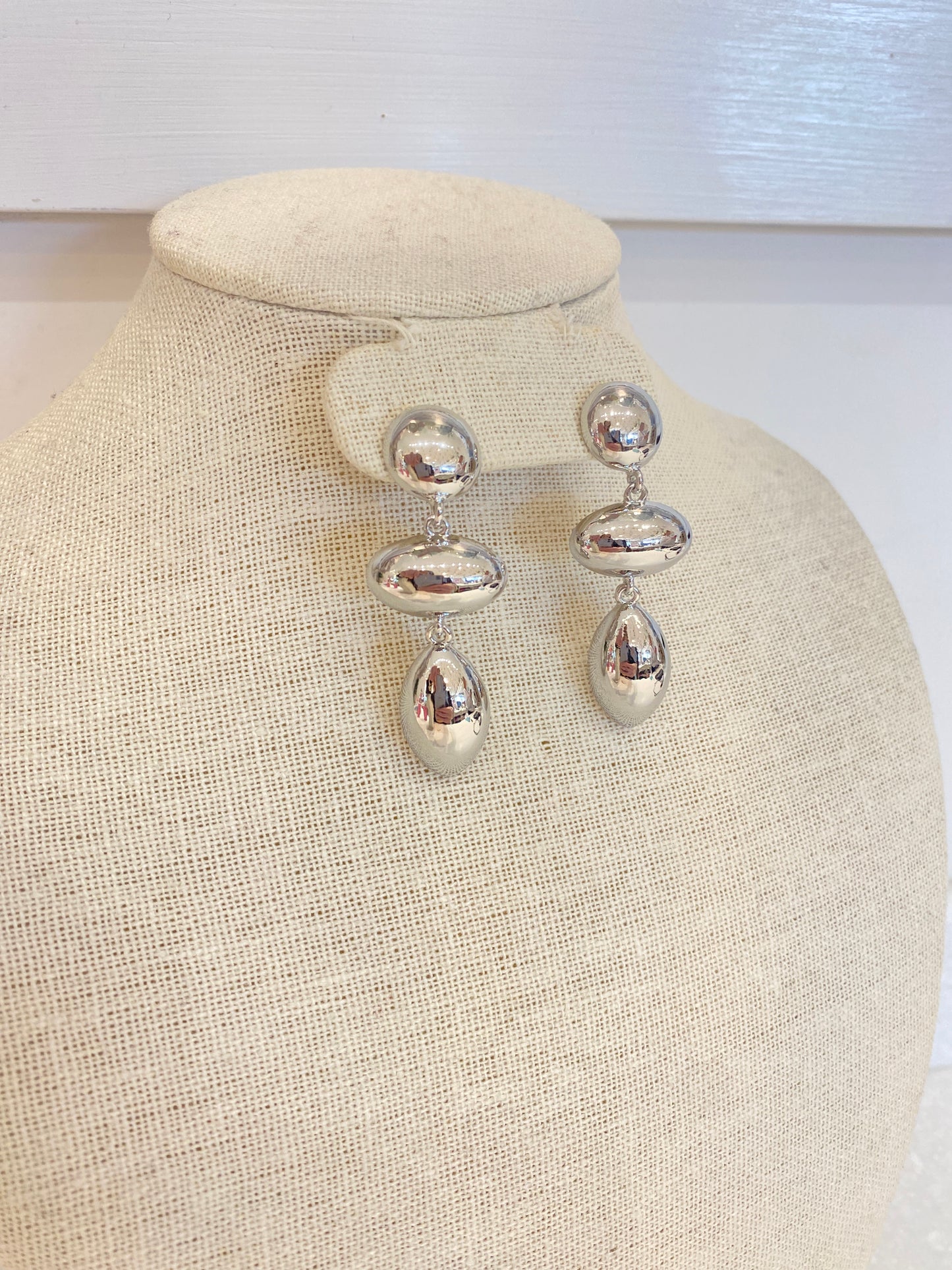 Chunky Silver Dangle Earrings