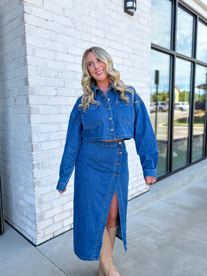 Emery Denim Skirt Set