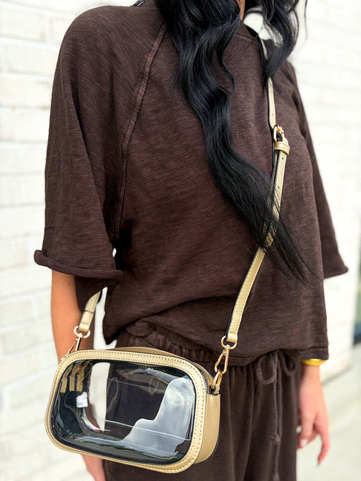 Small Clear Stadium Bag - Gold