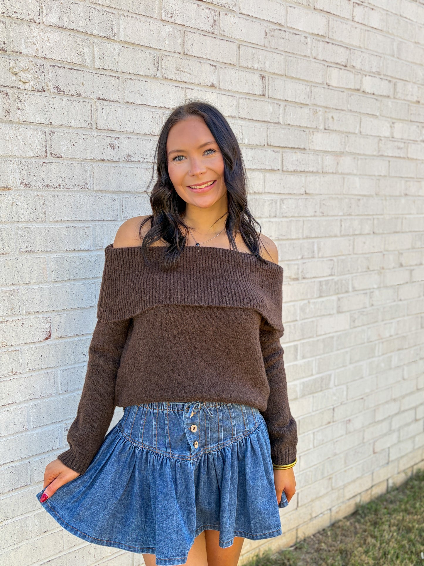 Off the Shoulder Fleece Top