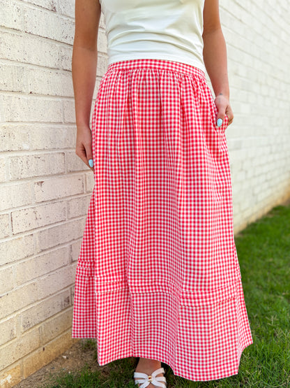 Gingham Midi Skirt