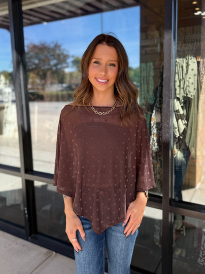 Mesh Polka Dot Poncho