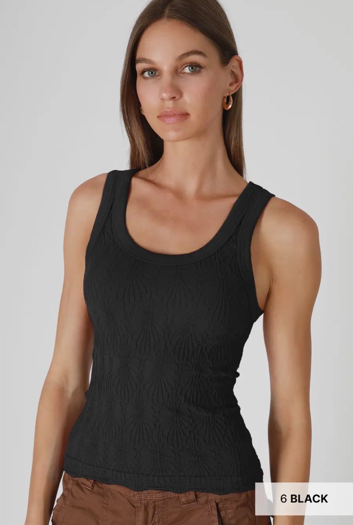 Textured Fitted Tank Top