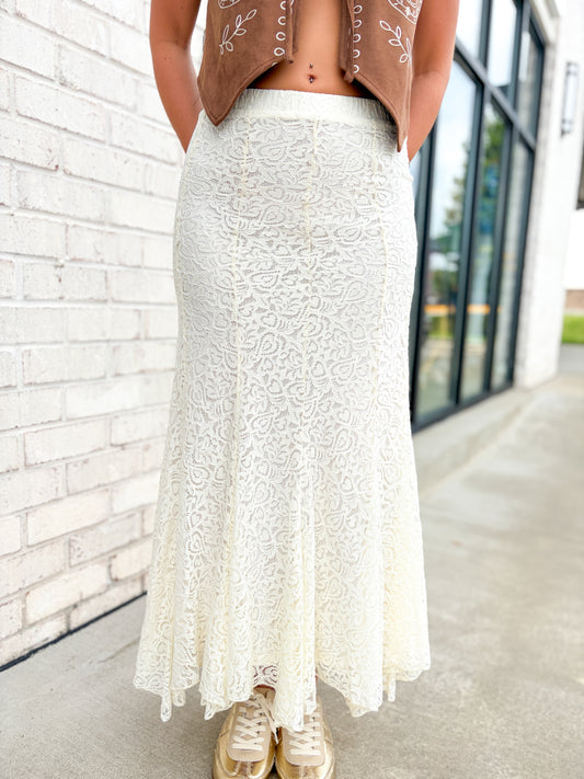 Lace Mermaid Midi Skirt