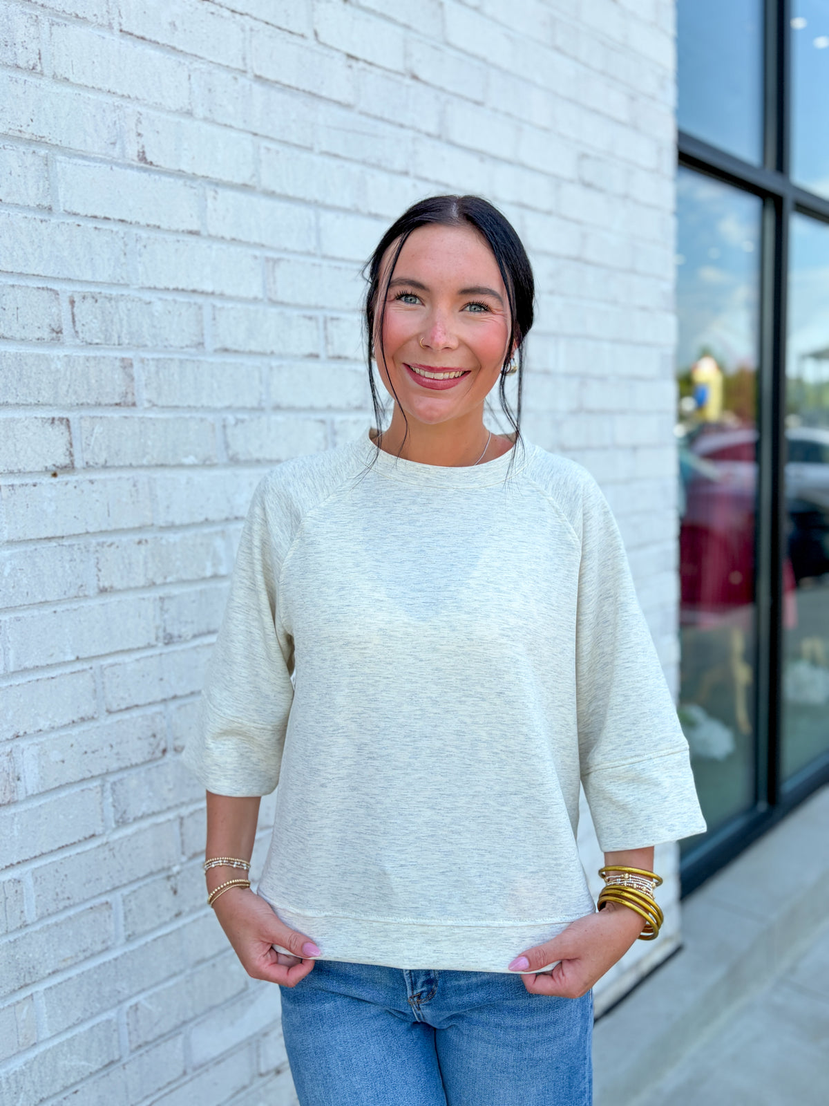 Quarter Sleeve Soft Stream Top