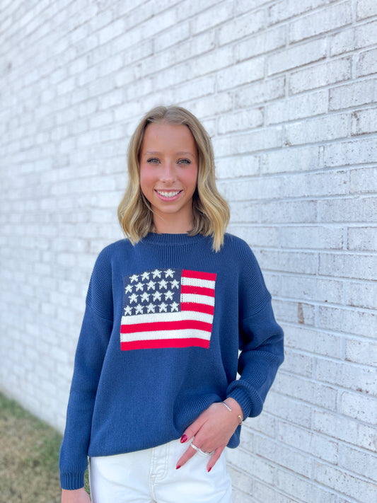 Knit American Flag Sweater