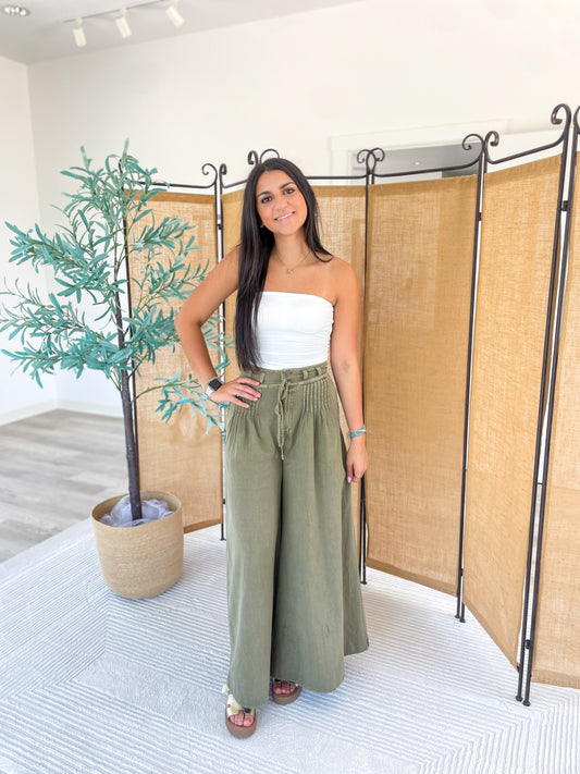 Army Green WideLeg Pants