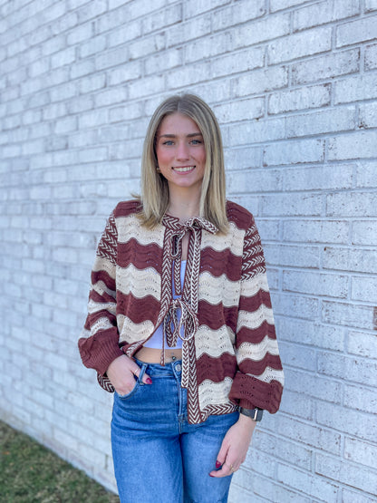 Monica Bow Tie Sweater