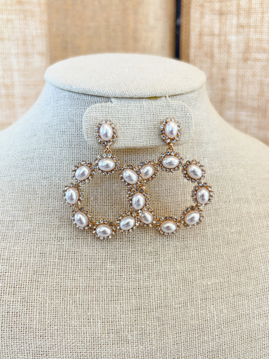 Pearl Circle Chunky Earrings