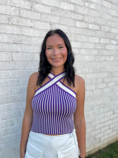 Crisscross Striped Top