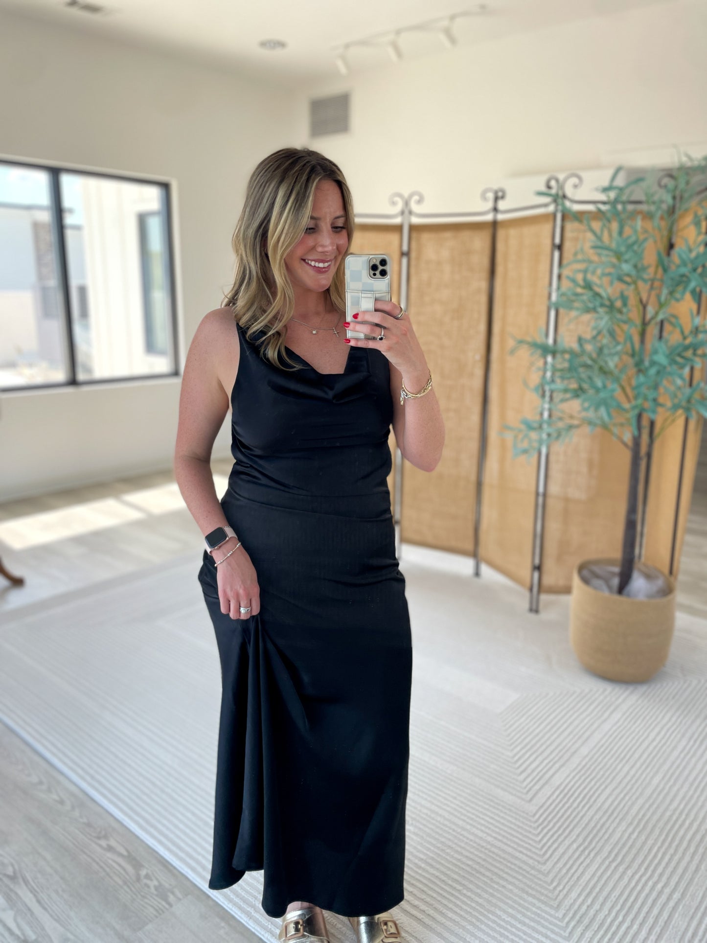 Clover Satin Maxi Dress