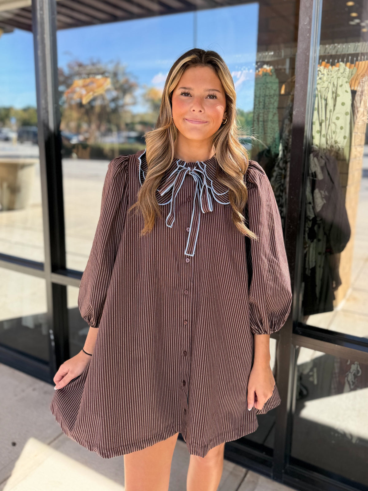 Scalloped Peter Pan Collar Mini Dress