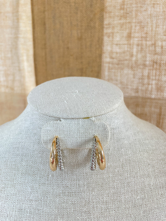 Two Toned Hoop Earrings