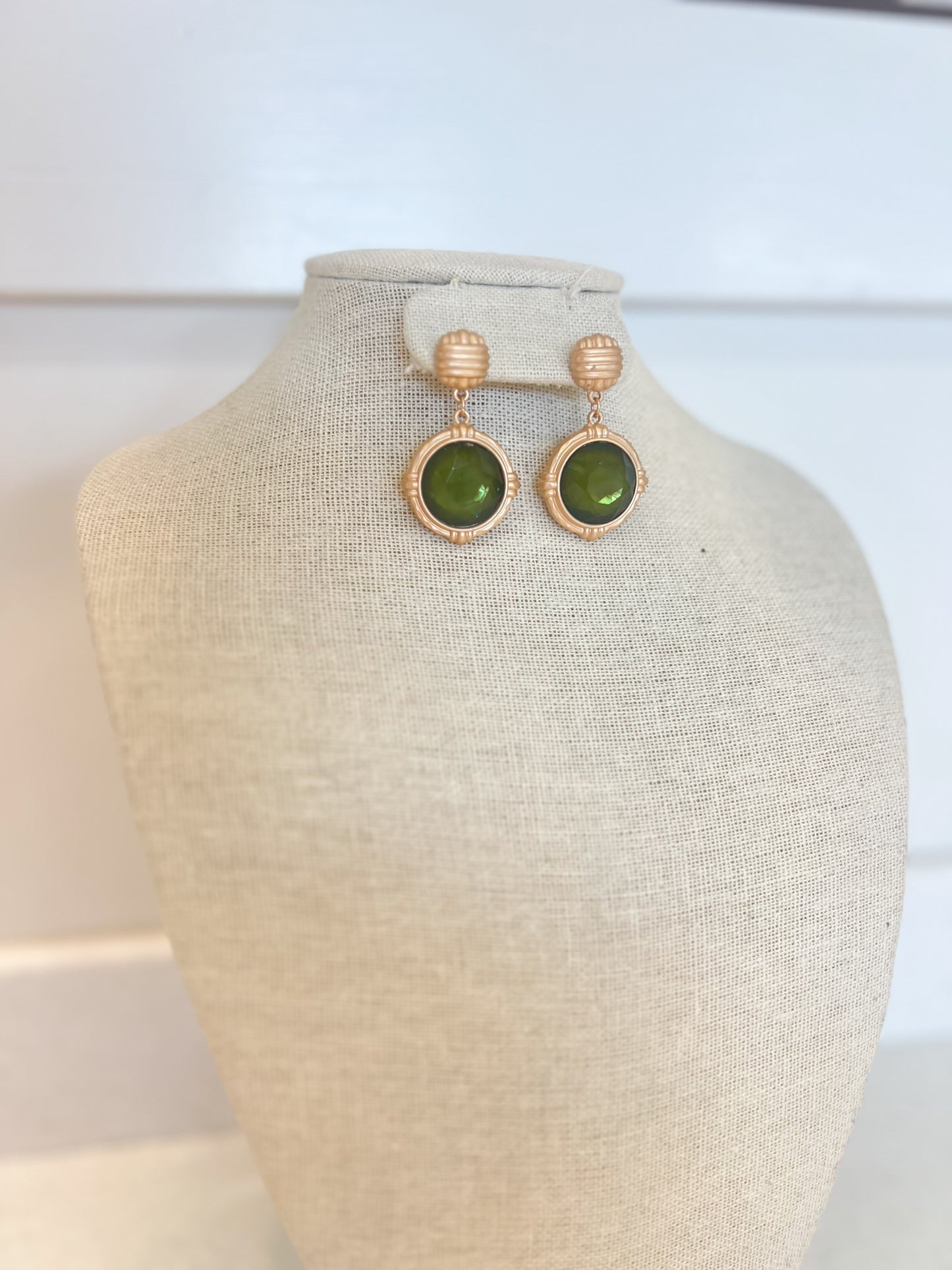 Green Pendant Earrings