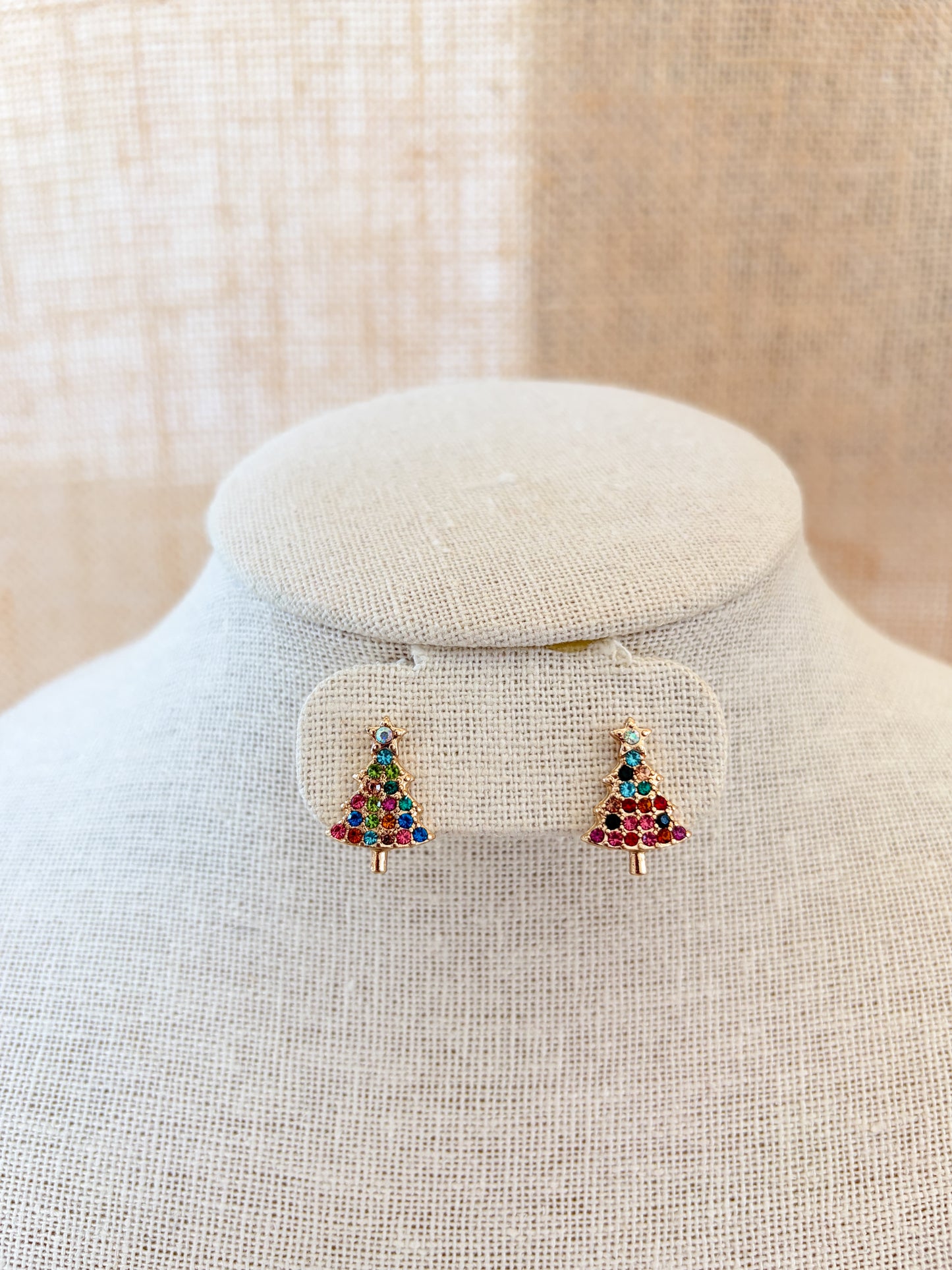 Stud Multi Color Tree Earrings