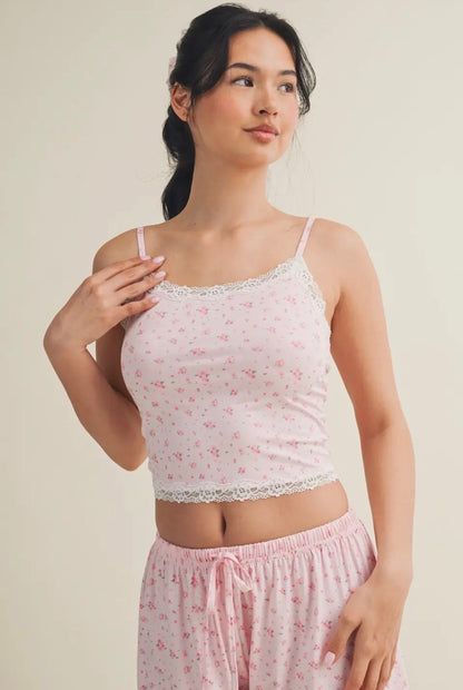 Brie Lace Trimmed Pajama Top