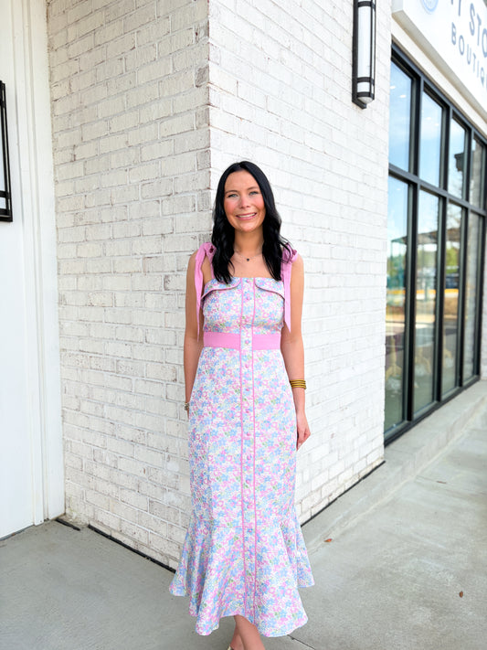 Floral Mermaid Midi Dress