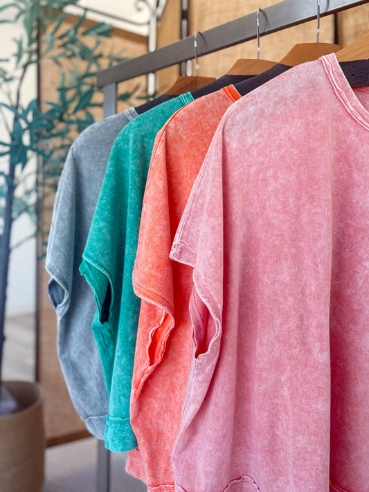 Basic Acid Wash Pocket T-Shirt