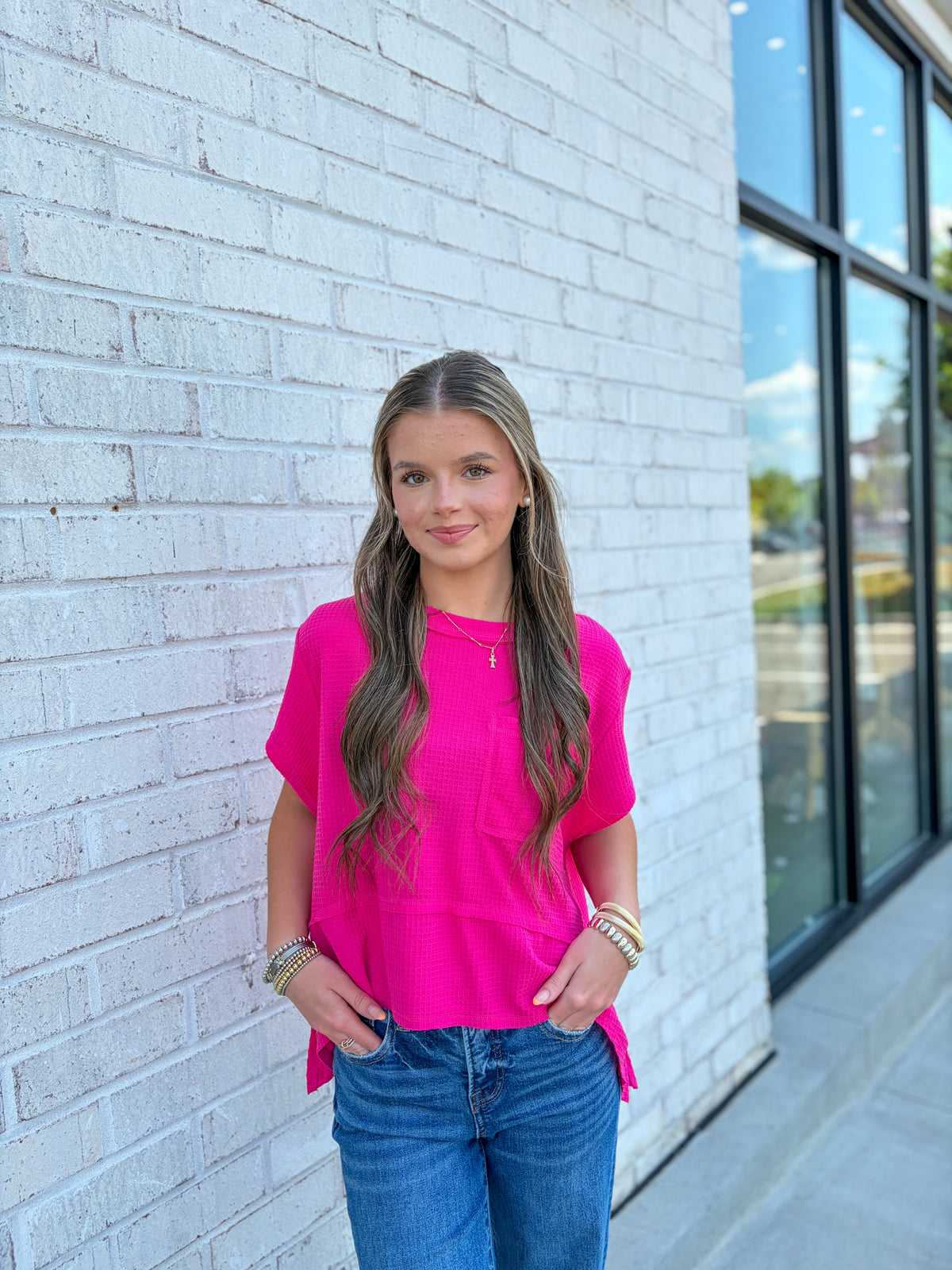 Waffle Knit Cropped Top