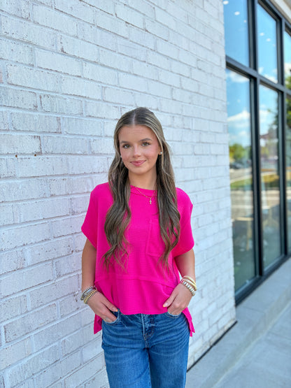 Waffle Knit Cropped Top