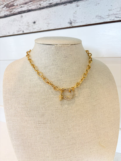 Rhinestone Buckle Necklace