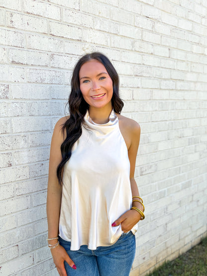 Halter Neck Satin Top