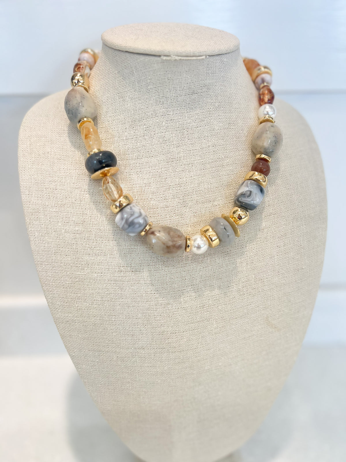 Neutral Beaded Necklace