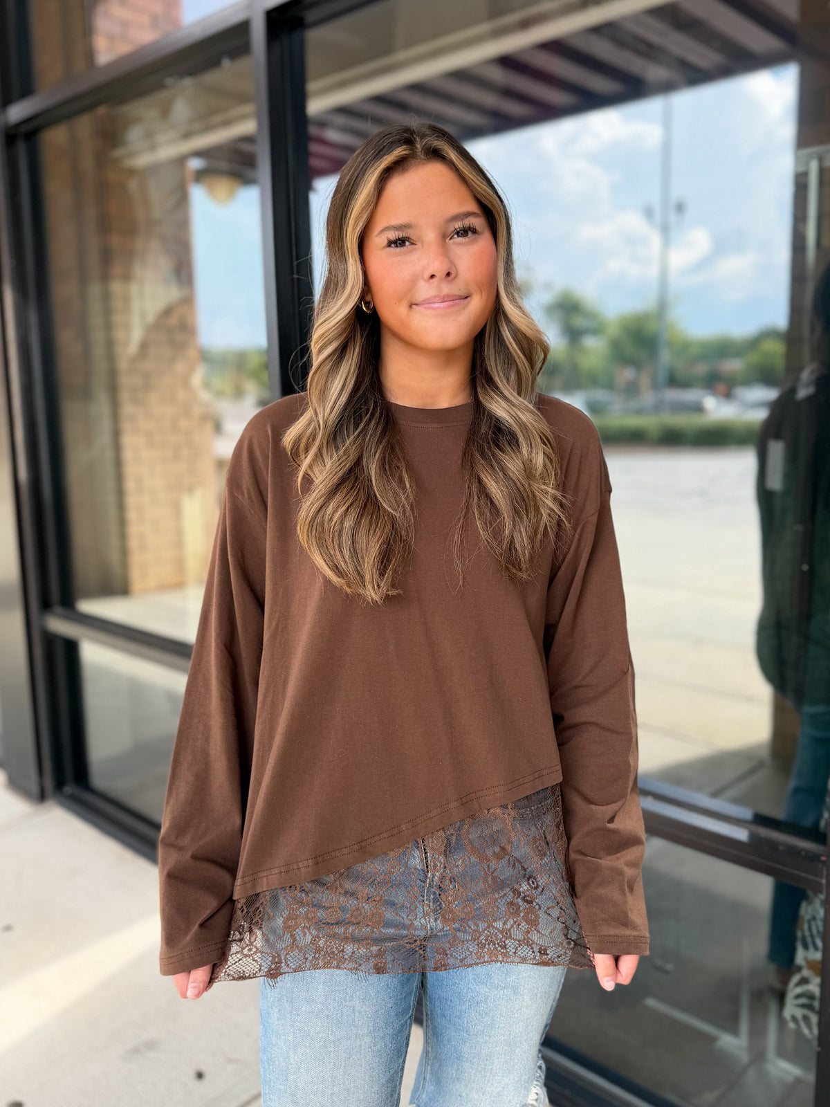 Lace Detailed Long Sleeve Top