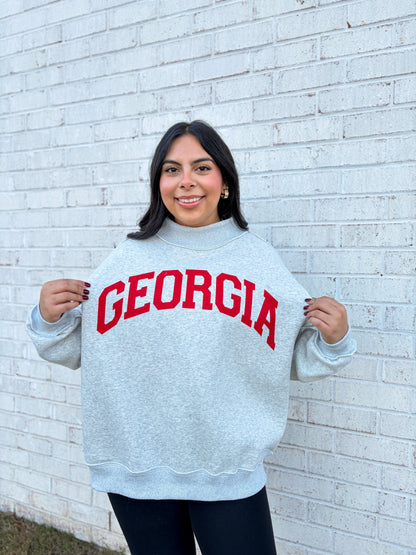 Georgia/GA Reversible Mock Neck Sweatshirt