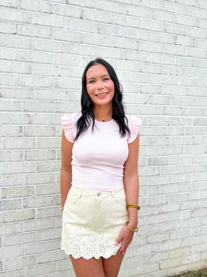 Eyelet Mini Skort