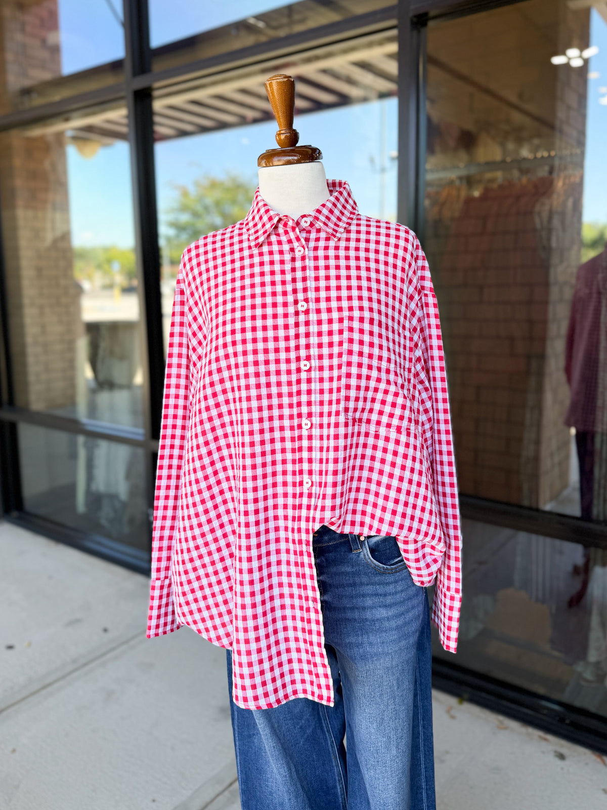Plaid Button Up LongSleeve Top