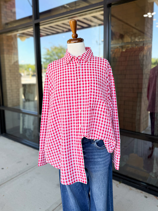 Plaid Button Up LongSleeve Top