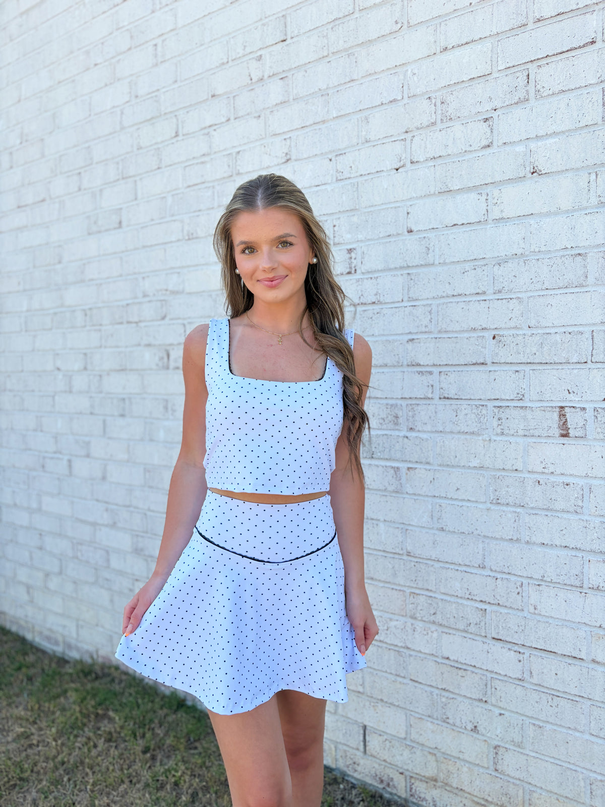 Polka Dot Athletic Skirt