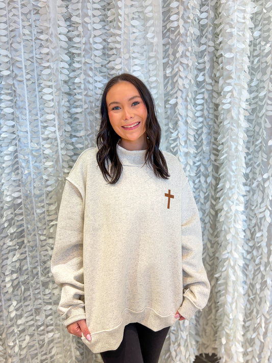 Cross/Jesus Saves Mock Neck