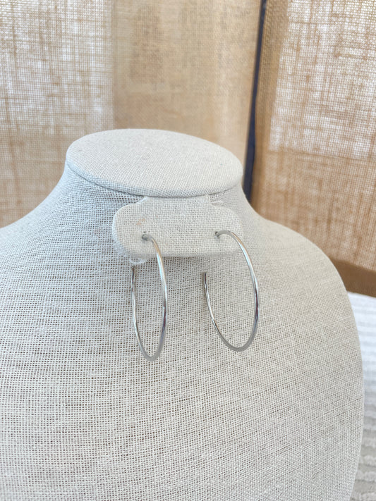 Large Silver Hoop Earrings