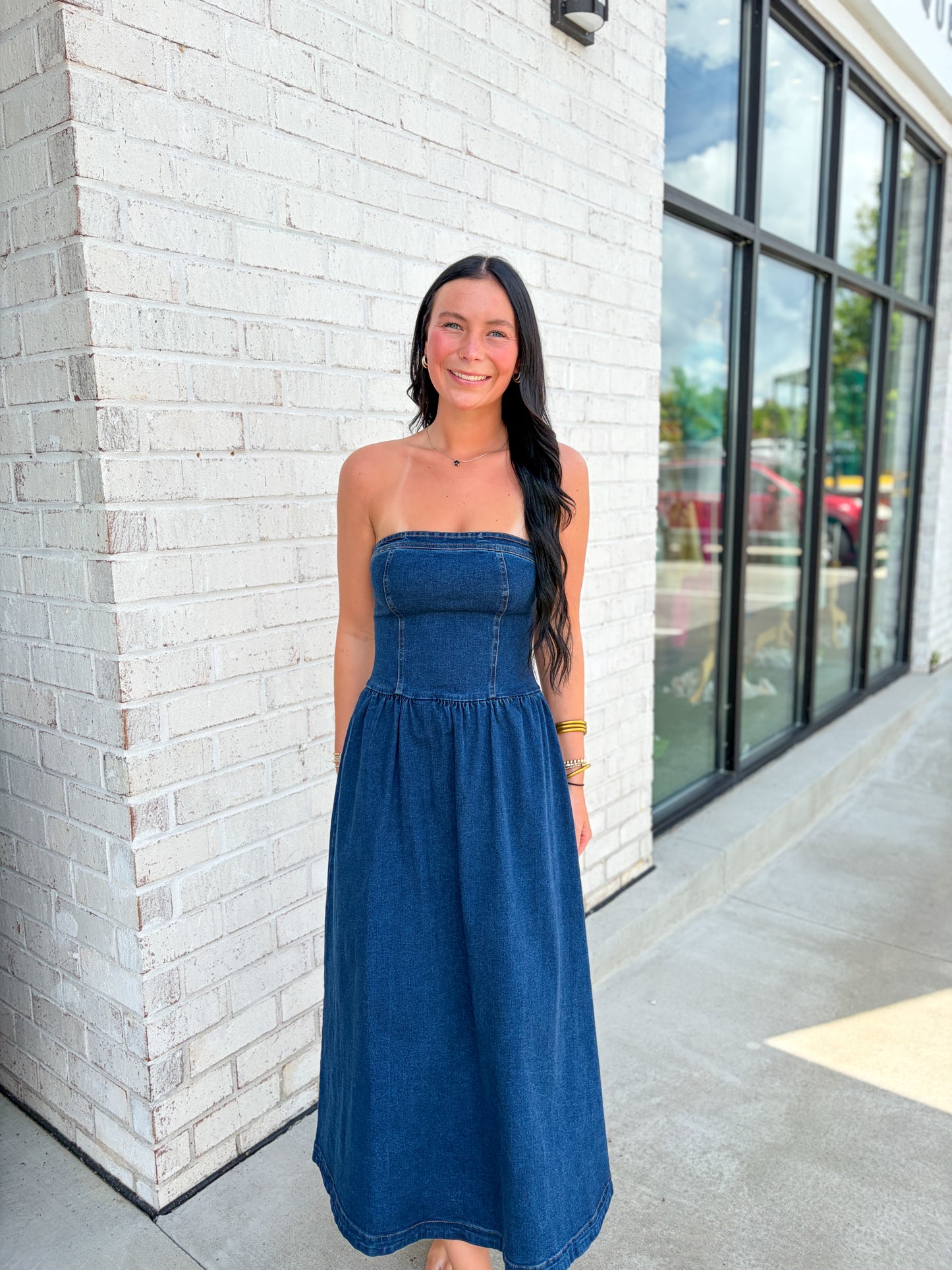 Monti Strapless Denim Dress