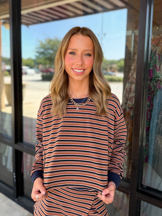 Cole Striped Long Sleeve Top