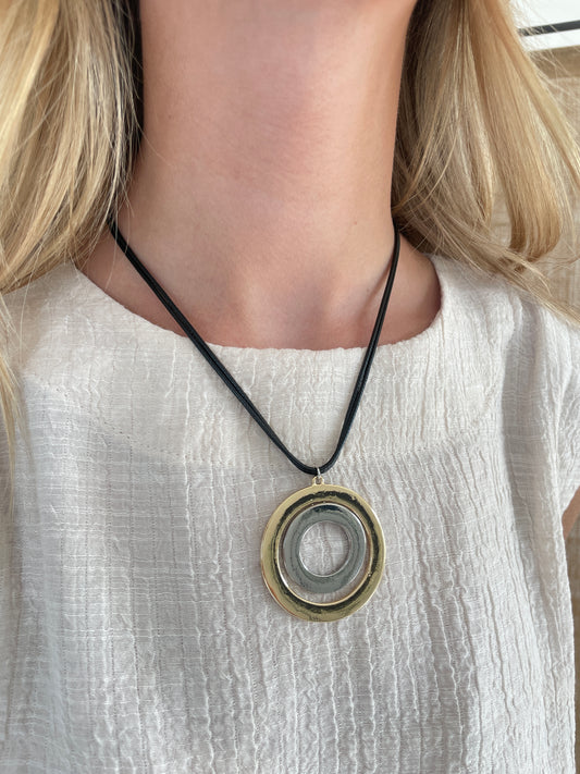 Two Toned Pendant Necklace