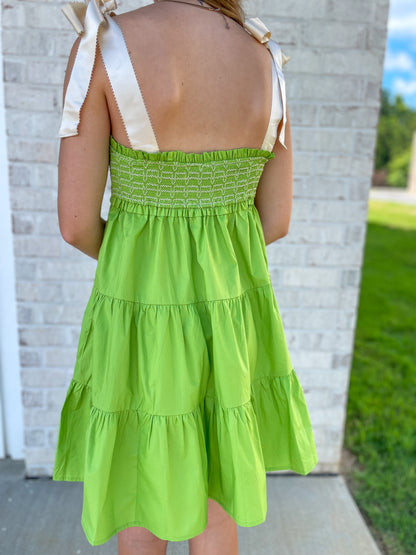 Brynlee Ribbon Tie Dress