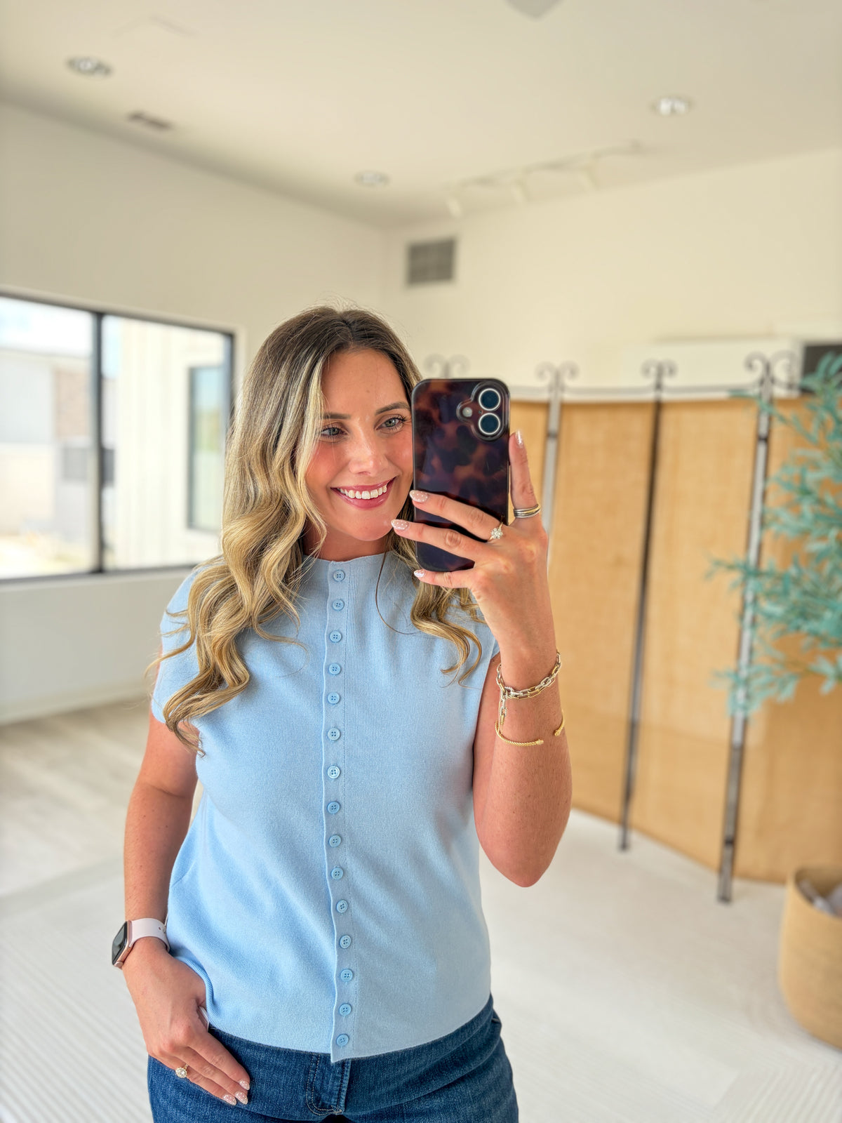 Tate Button Up Knit Top