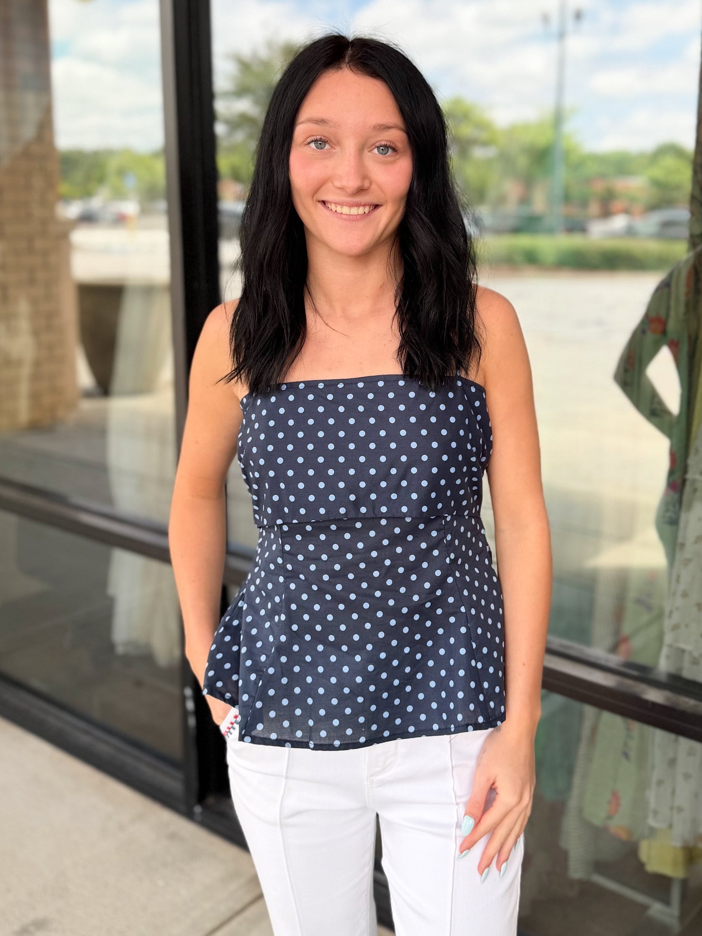 Tex Polka Dot Top
