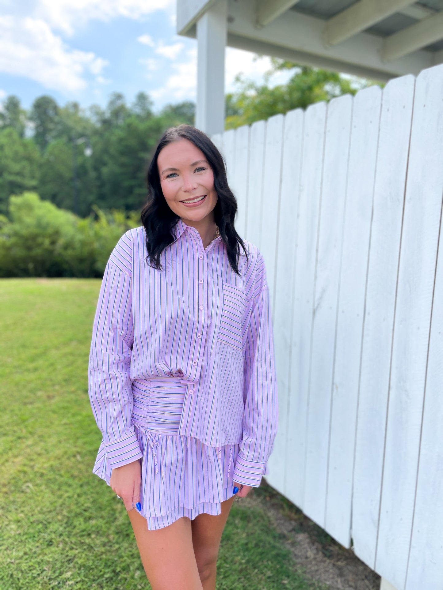 Anika Striped Button Up