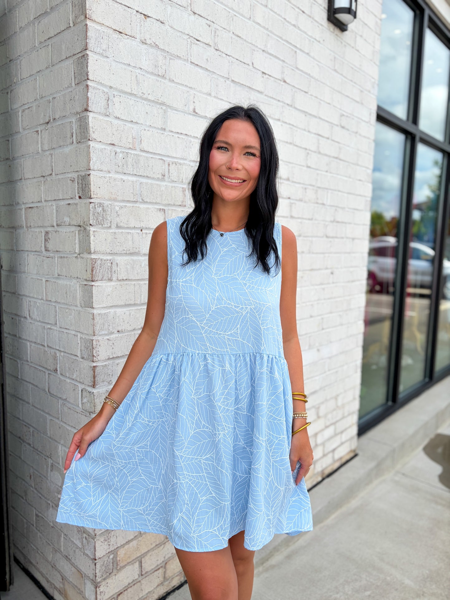 Leaf Patterned Dress