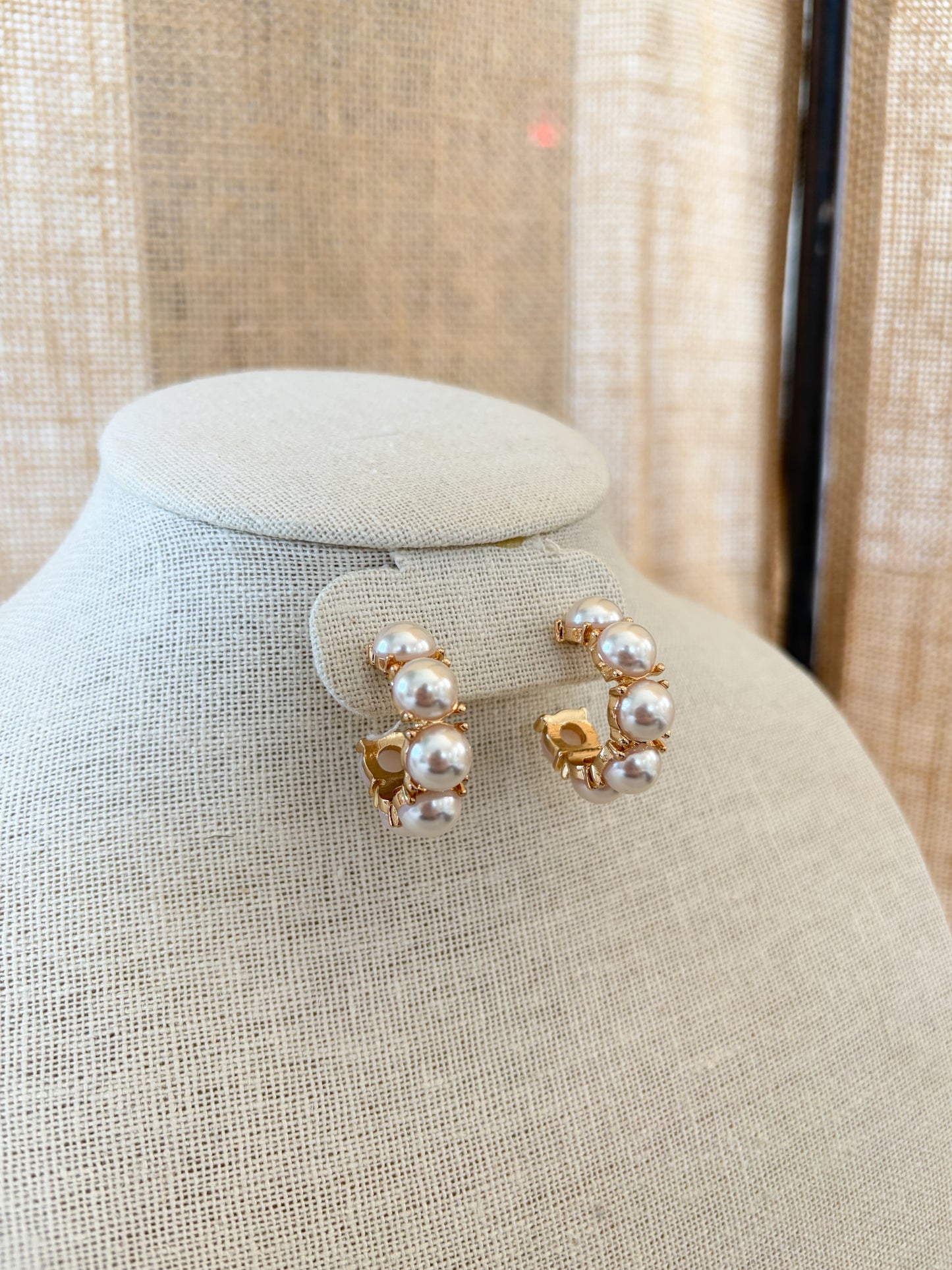 Gold & Pearl Chunky Earrings