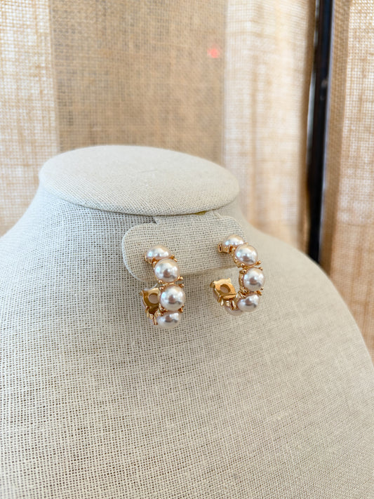 Gold & Pearl Chunky Earrings