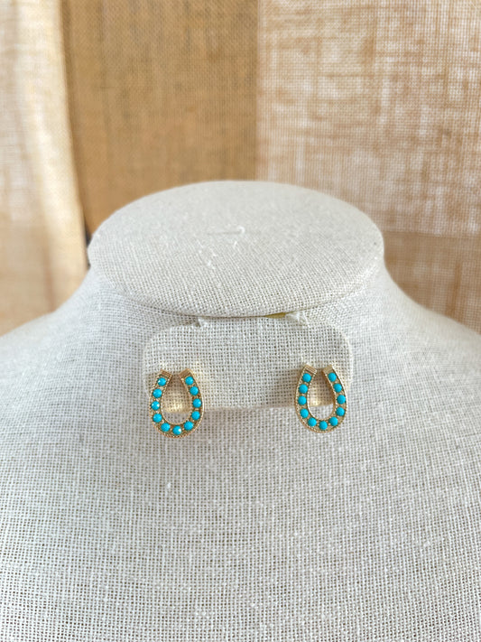 Turquoise Horseshoe Earrings