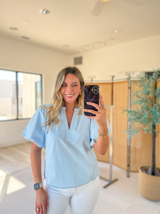 Embroidered Side Top