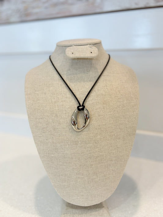 Silver Pendant Rope Necklace