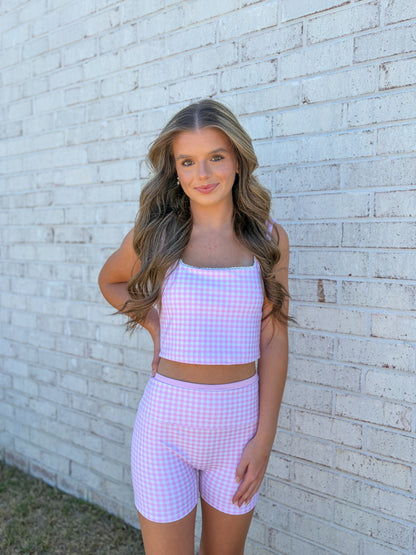 Gingham Biker Shorts